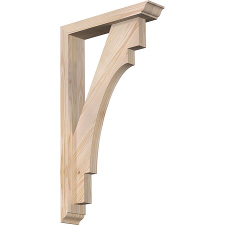 Ekena Millwork Merced Traditional Smooth Bracket w/ Offset Brace, Douglas Fir, 3 1/2"W x 16"D x 28"H BKT0402X16X28MRC01SDF